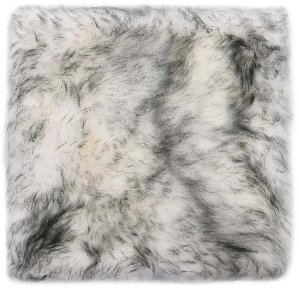 Almofadas cadeira 2 pcs 40x40cm pele carneiro cinzento mesclado