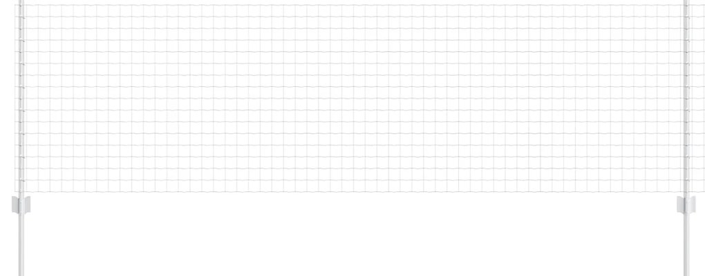 vidaXL Cerca e Poste Prateado 0,8 x 25 m Aço