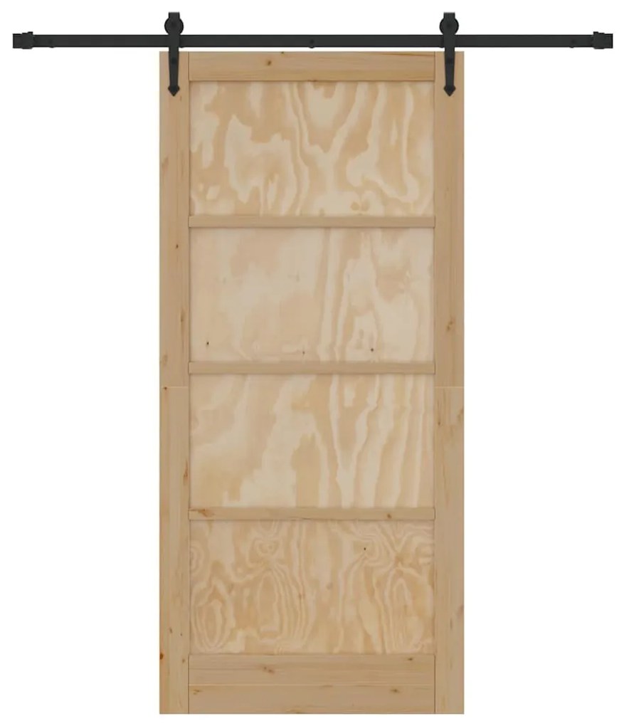 Porta Deslizante vidaXL com Conjunto de Hardware 93x202 cm Madeira Mac