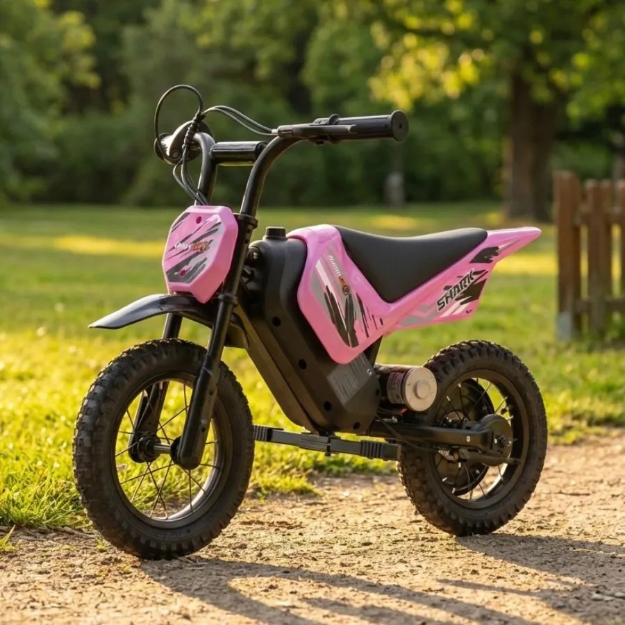Mota elétrica para Crianças 12V SHARK, 3 a 6 anos rodas ar bombeado, Rosa