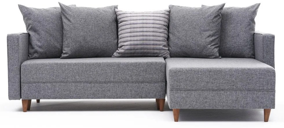 Sofá-cama de canto Aydam – Cinzento – 215x80x93 cm