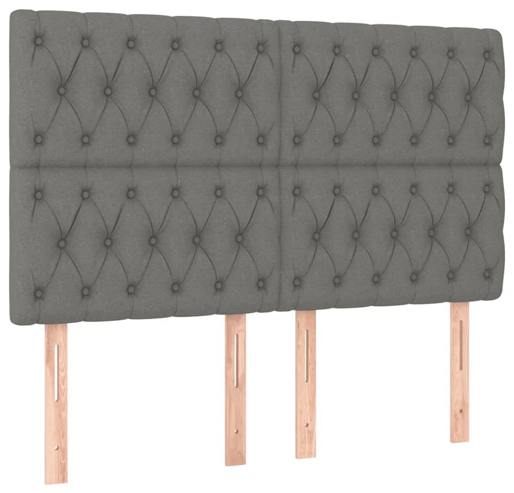 Estrutura de cama sem colchão 160x200 cm tecido cinzento-escuro