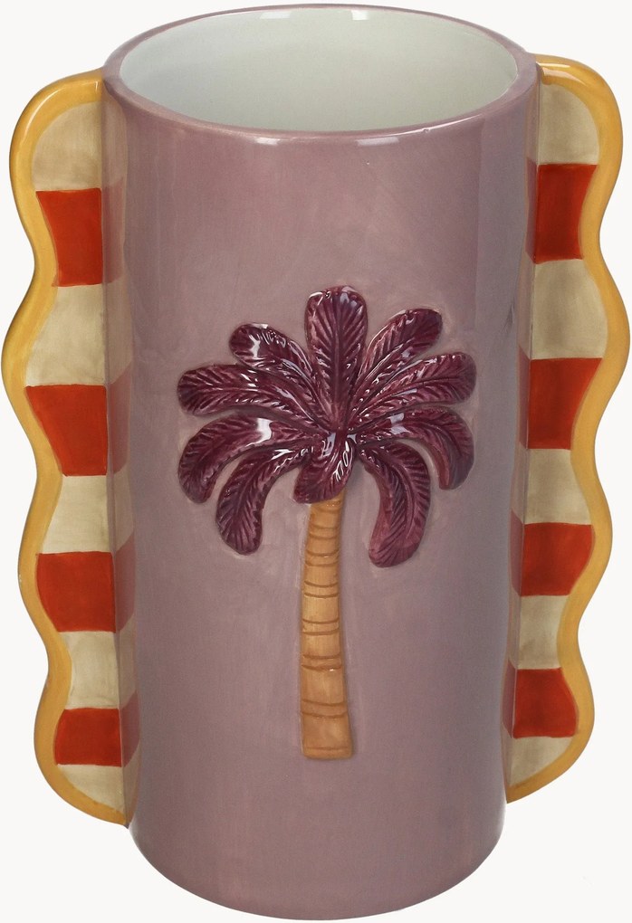 Jarra decorativa pintada à mão Palm Tree, Alt 23 cm