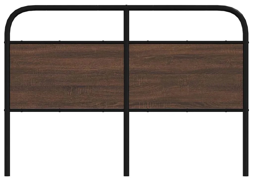 Cabeceira de cama 140cm derivados madeira/aço carvalho castanho