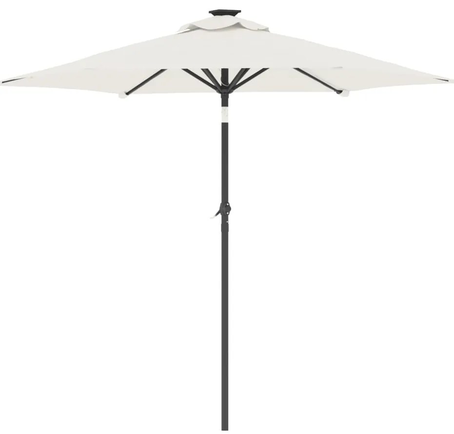 Guarda-sol de jardim com poste de aço 225x225x212 cm branco