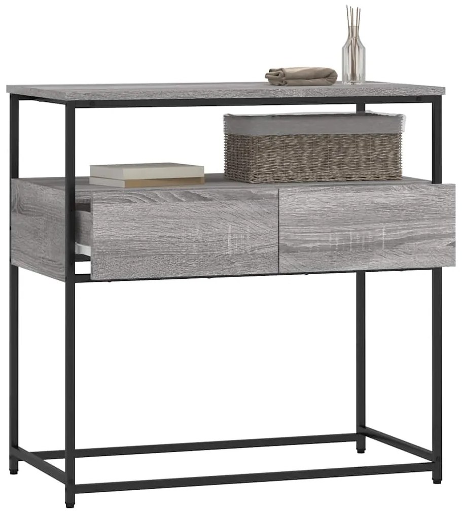 Mesa consola 75x40x75 cm derivados de madeira cinzento sonoma