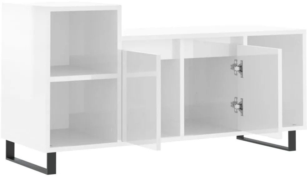 Móvel para TV 100x35x55 cm derivados madeira branco brilhante