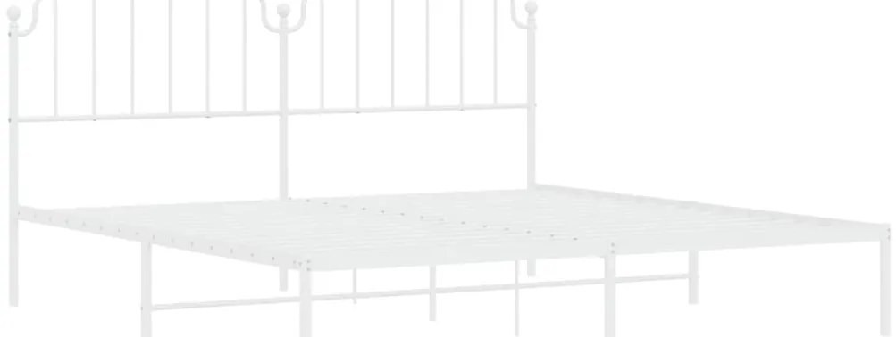Estrutura de cama com cabeceira 200x200 cm metal branco