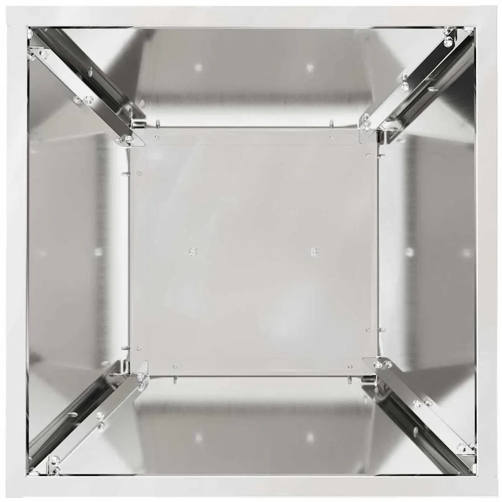 Vaso Pilastra de Jardim da com Tigela 35x35x73 cm em Aço Galvanizado