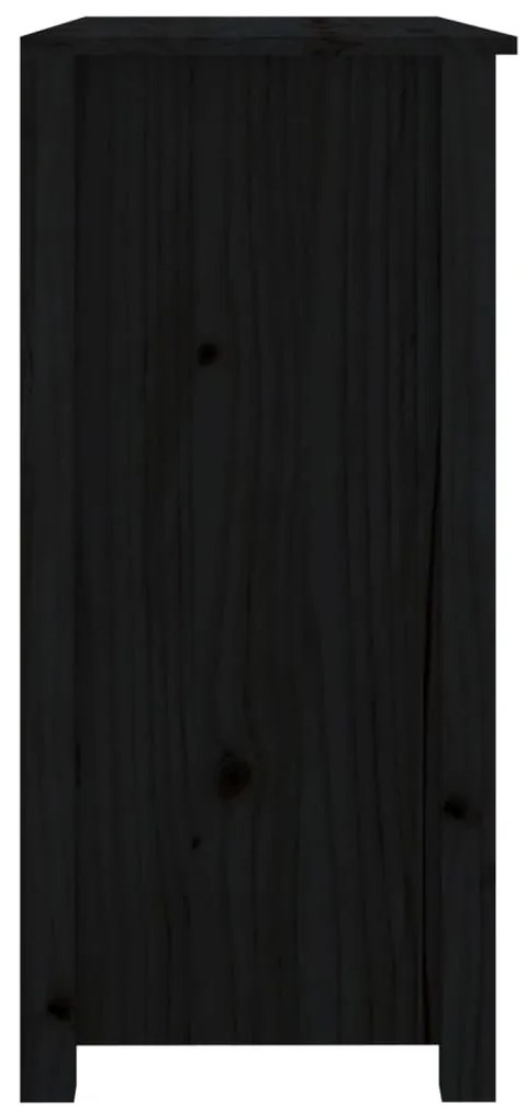 Aparador 100x35x74 cm madeira de pinho maciça preto