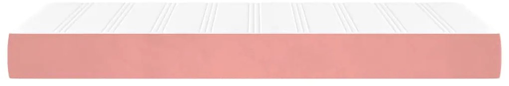 Colchão de molas ensacadas 90x210x20 cm veludo rosa