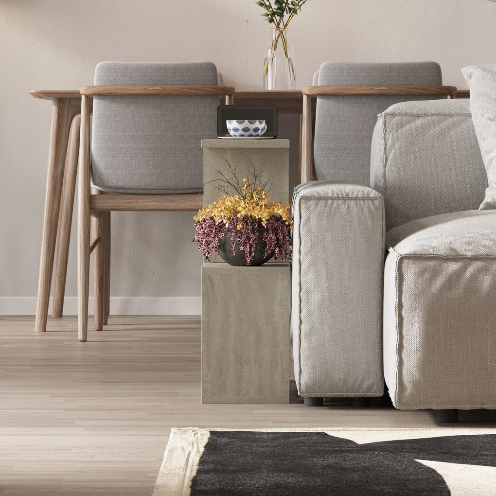 Mesa de Centro Homemania - Travertine – 60x60x20 cm | Tribo Home