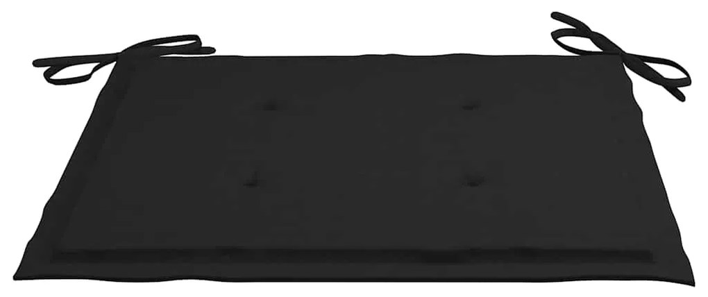 3 pcs conj. jantar dobrável exterior c/ almofadão teca maciça
