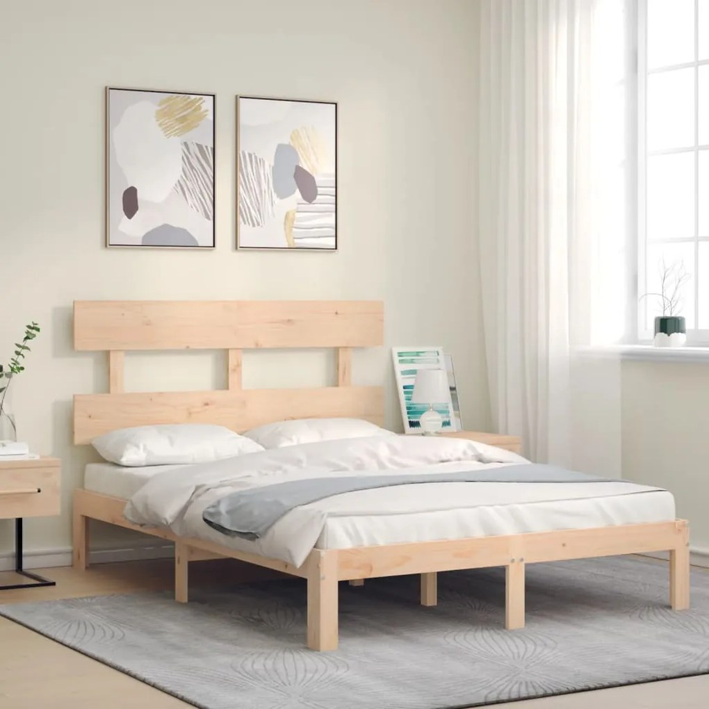 Cama sem colchão 140x200 cm madeira de pinho maciça