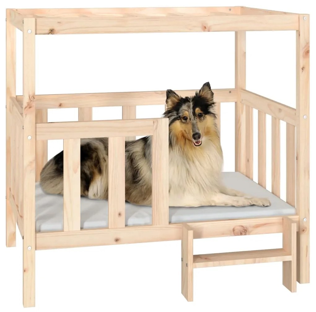 Cama para cães 105,5x83,5x100 cm madeira de pinho maciça