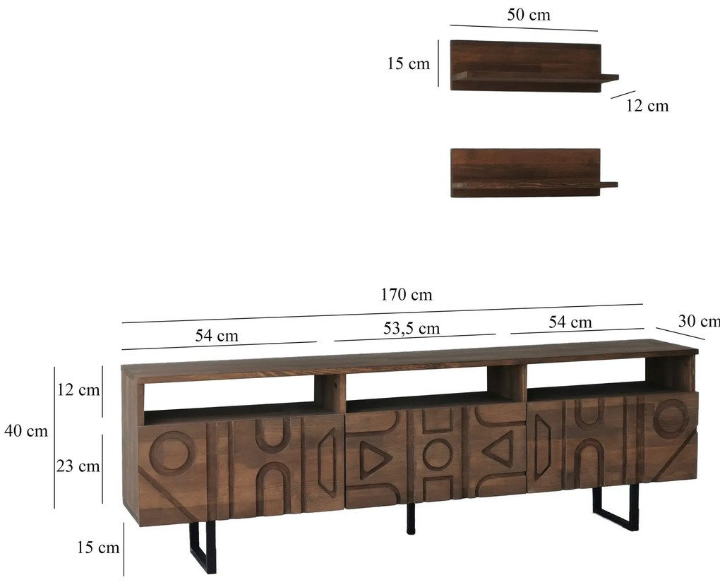 Unidade de TV Aristo – Nogueira – 170x40x30 cm