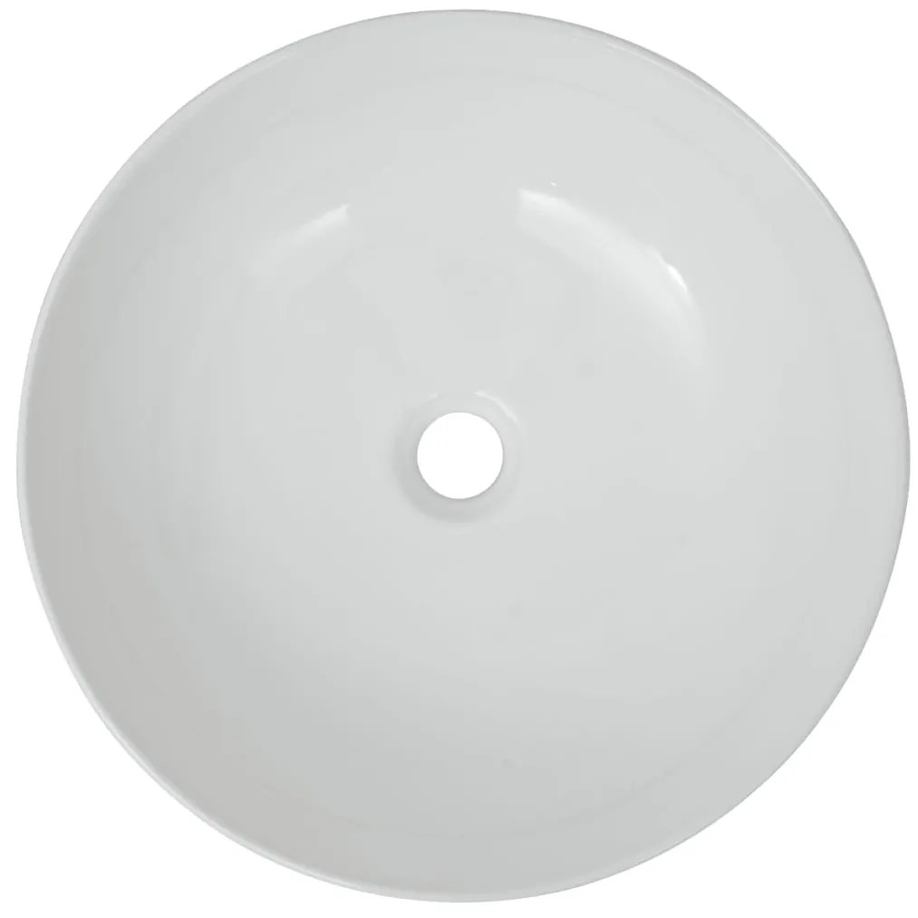 Lavatório redondo em cerâmica branco 41,5x13,5 cm