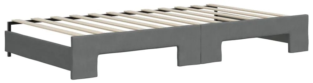 Sofá-cama c/ gavetão/colchões 100x200cm tecido cinzento-escuro