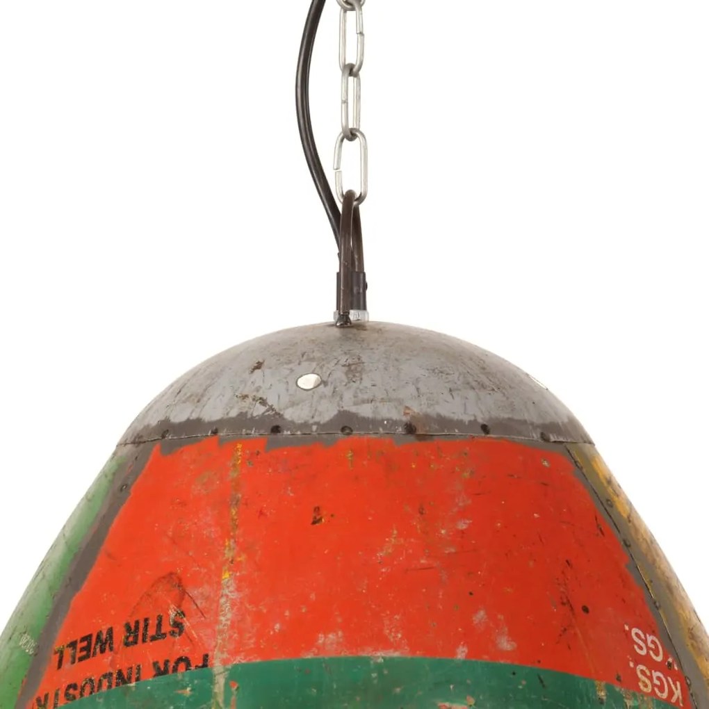 Candeeiro suspenso industrial redondo 25W 42 cm E27 multicor