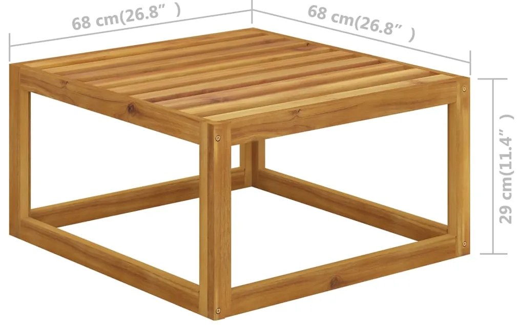 6 pcs conj. lounge jardim c/ almofadões madeira acácia maciça