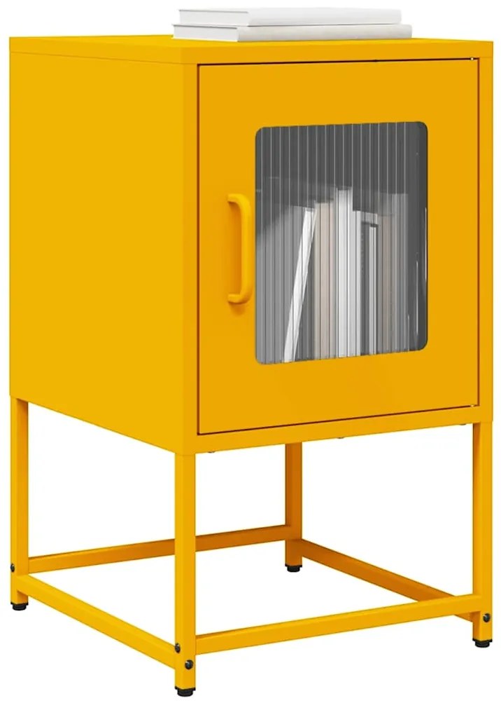Mesa de cabeceira 36x39x60,5 cm aço laminado a frio mostarda
