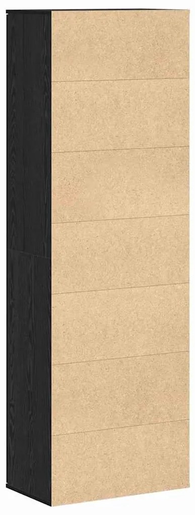 Armário Alto Carvalho Preto 60x35x180 cm Madeira de Engenharia