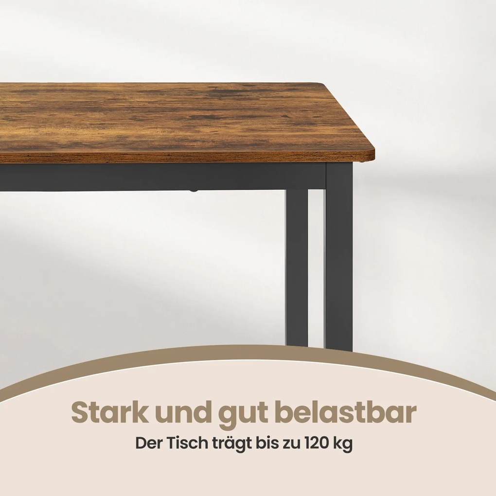 Mesa de jantar 70 x 110 x 77 cm Castanho vintage-preto