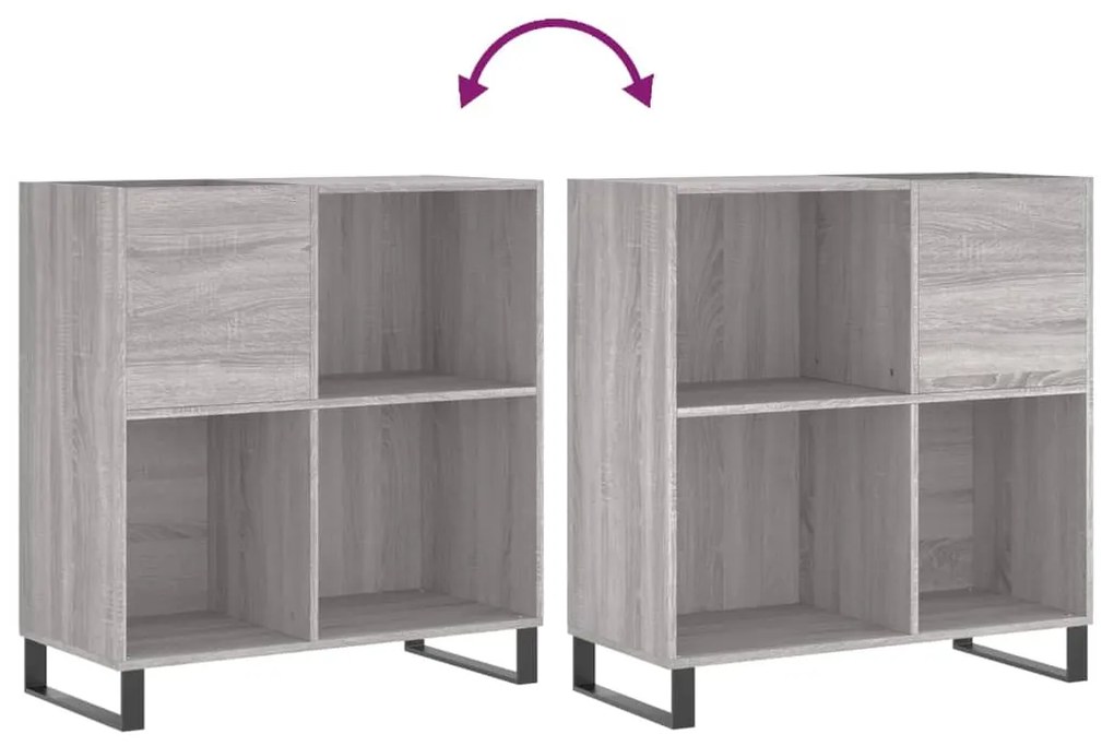 Armário p/ discos 84,5x38x89 cm derivados madeira cinza sonoma