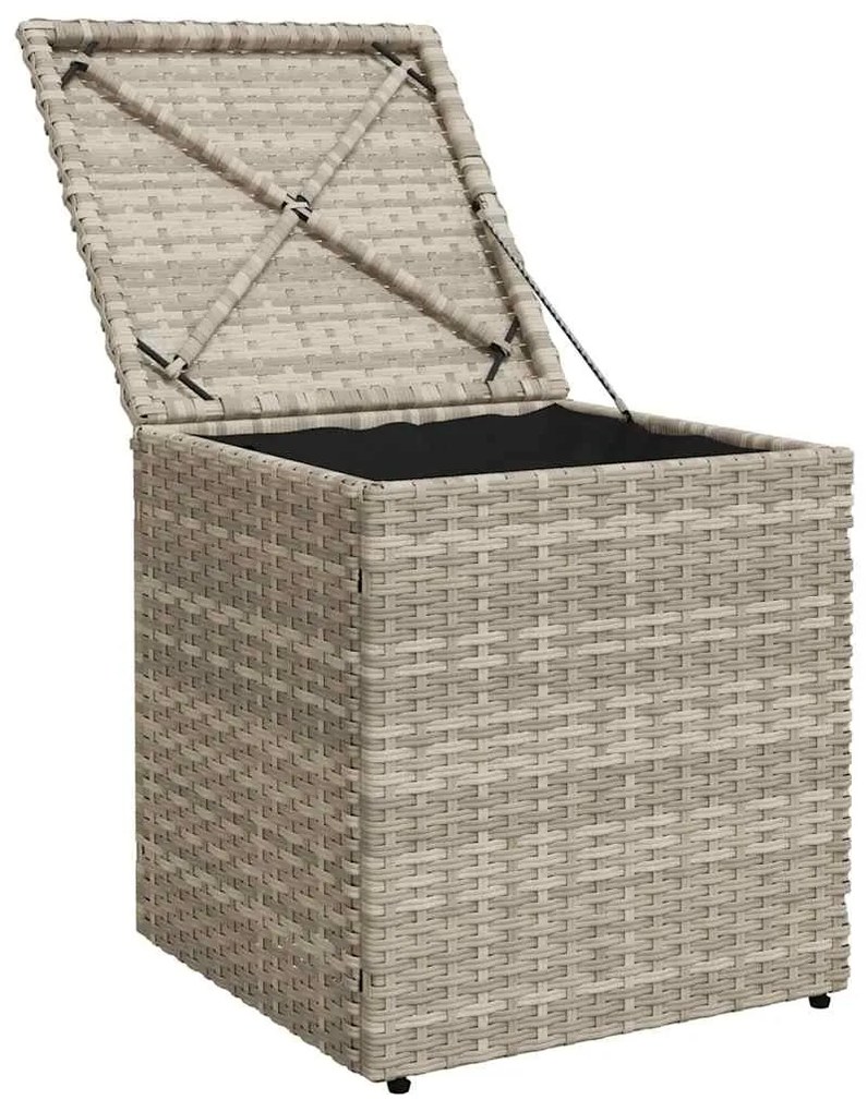 Bancos de jardim almofadas 2unid 40x40x43cm vime PE cinza claro