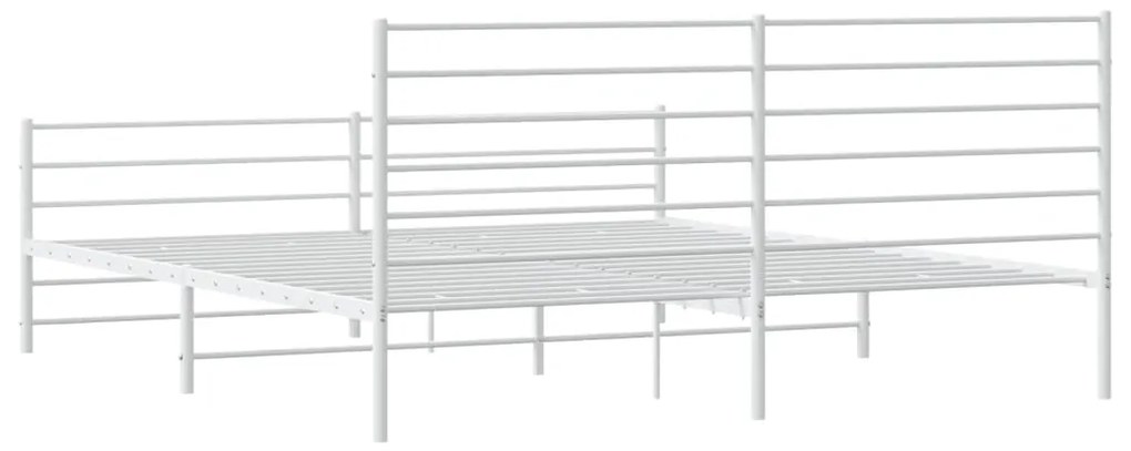 Estrutura de cama com cabeceira e pés 180x200 cm metal branco