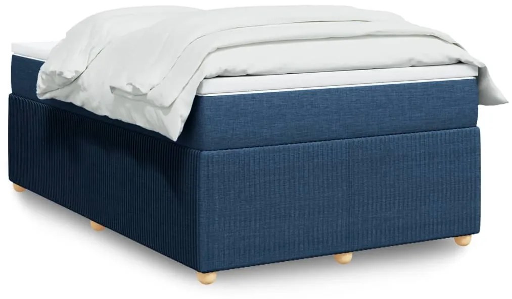 Cama boxspring com colchão 120x190 cm tecido azul