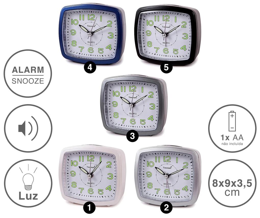 Despertador Timemark Analogico Plástico Multicor 8X9X3.5cm