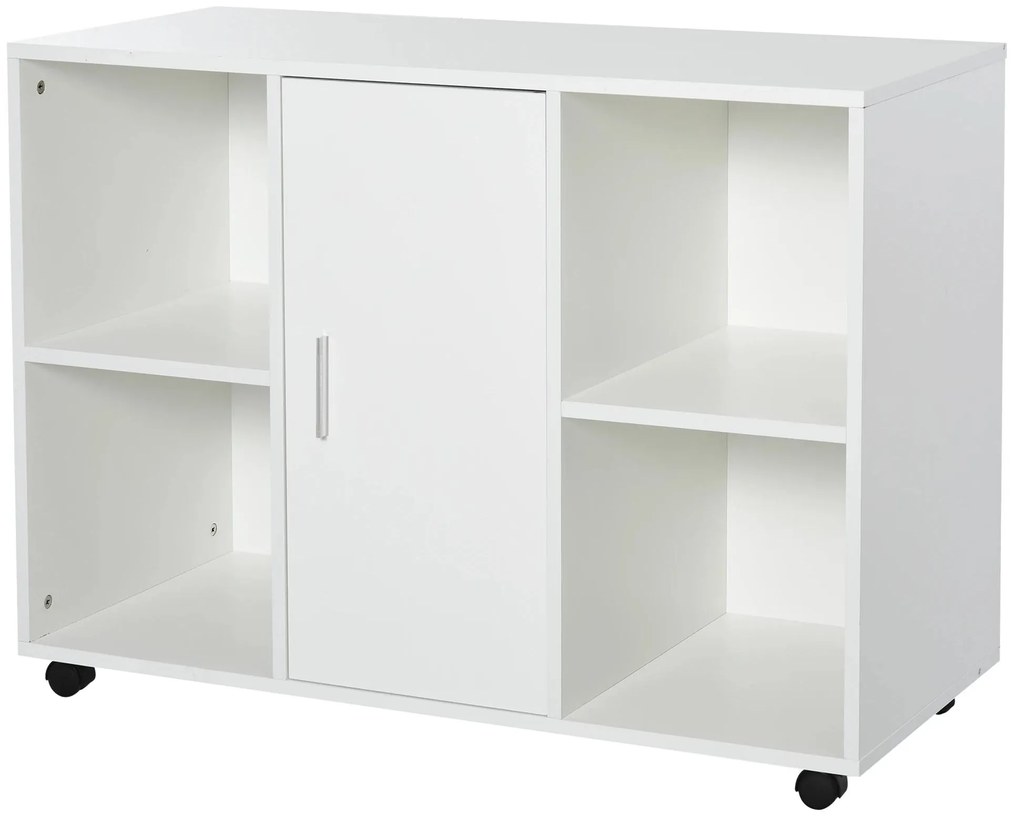 Vinsetto Armário para Escritório de Impressora com Espaço de Armazenamento e Rodas 100x 40 x 71 cm Branco