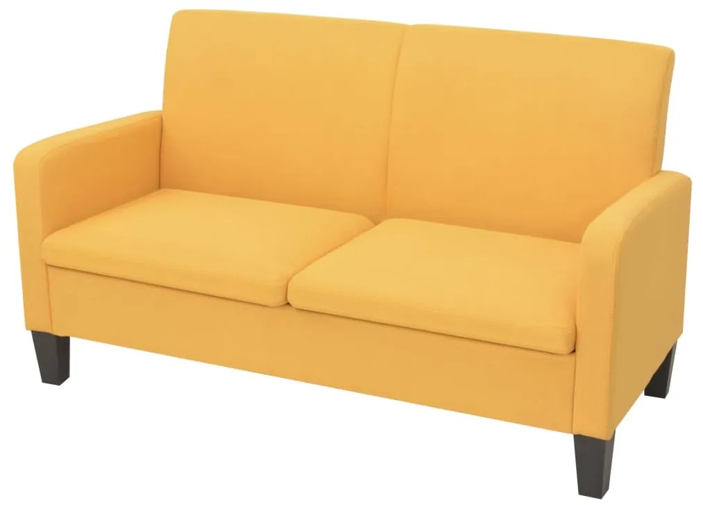 Conjunto de sofás 2 pcs tecido amarelo