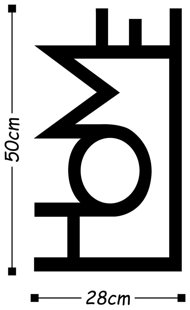 Acessório Decorativo de Parede Home – Preto – 28 x 50 cm