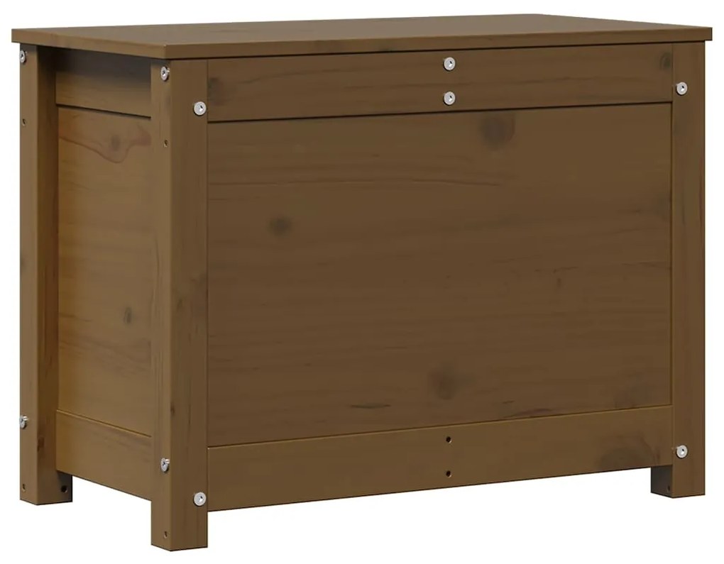 Caixa de arrumação 60x32x45,5 cm pinho maciço castanho-mel