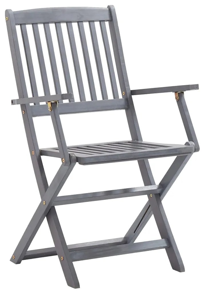 Cadeiras exterior dobráveis c/ almofadões 4 pcs acácia maciça