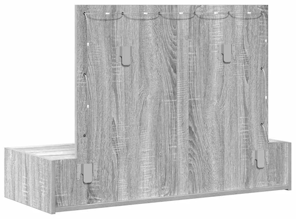 Mesa de maquilhagem suspensa com luzes LED Cinza Sonoma