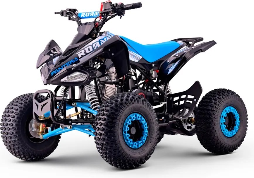 Mini moto 4 gasolina para crianças de 110cc Automática Roan Pantera R7 C/ Marcha atras e Limitador Azul