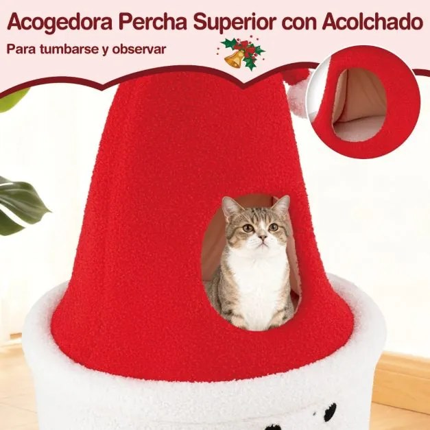 Cama para gatos com desenho de Árvore de Natal moderna e bonita 75 cm Vermelho+Branco