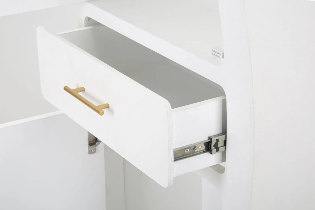 ARMÁRIO DE 2 PORTAS VENUS 60X32X133 CM BRANCO E DOURADO