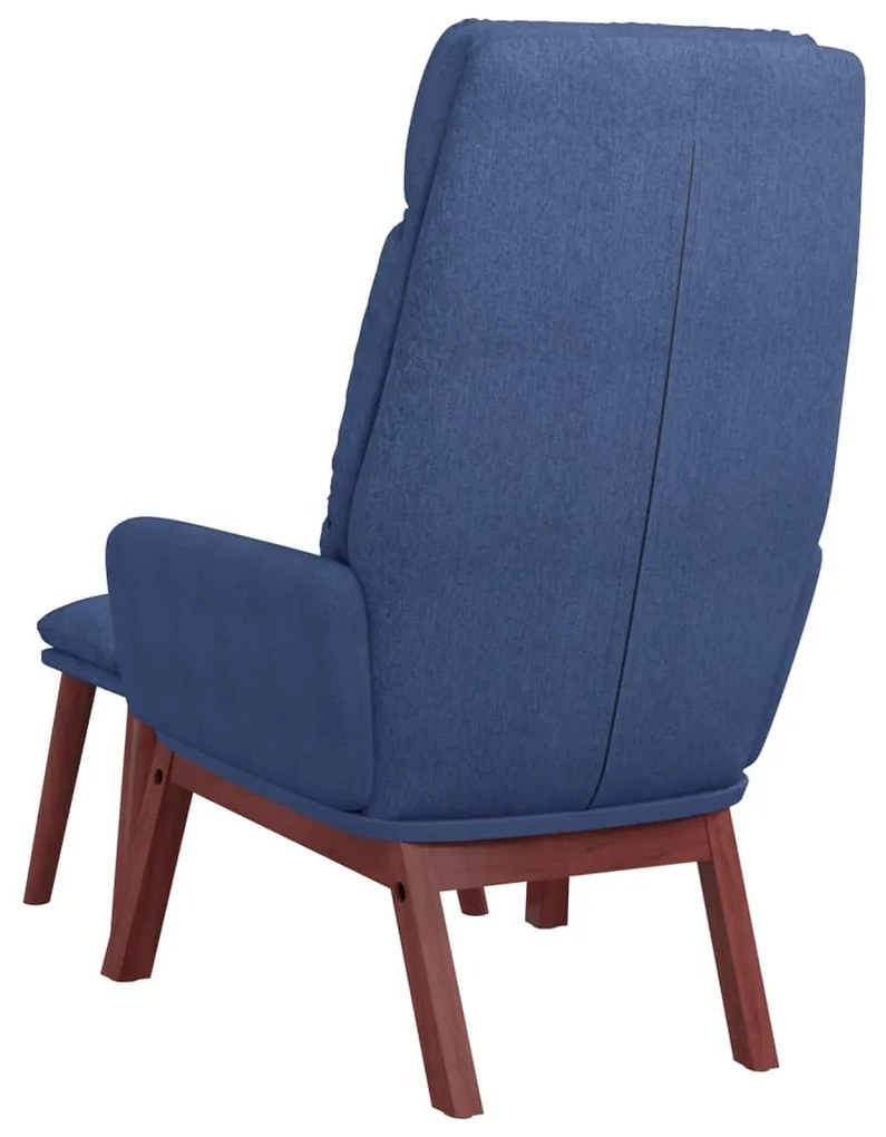 Cadeira de descanso com banco tecido azul
