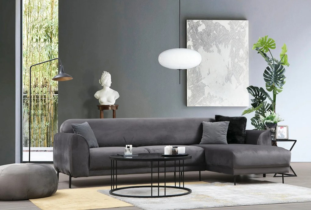 Sofá-Cama de Canto Image Corner – Antracite – 287 x 169 cm