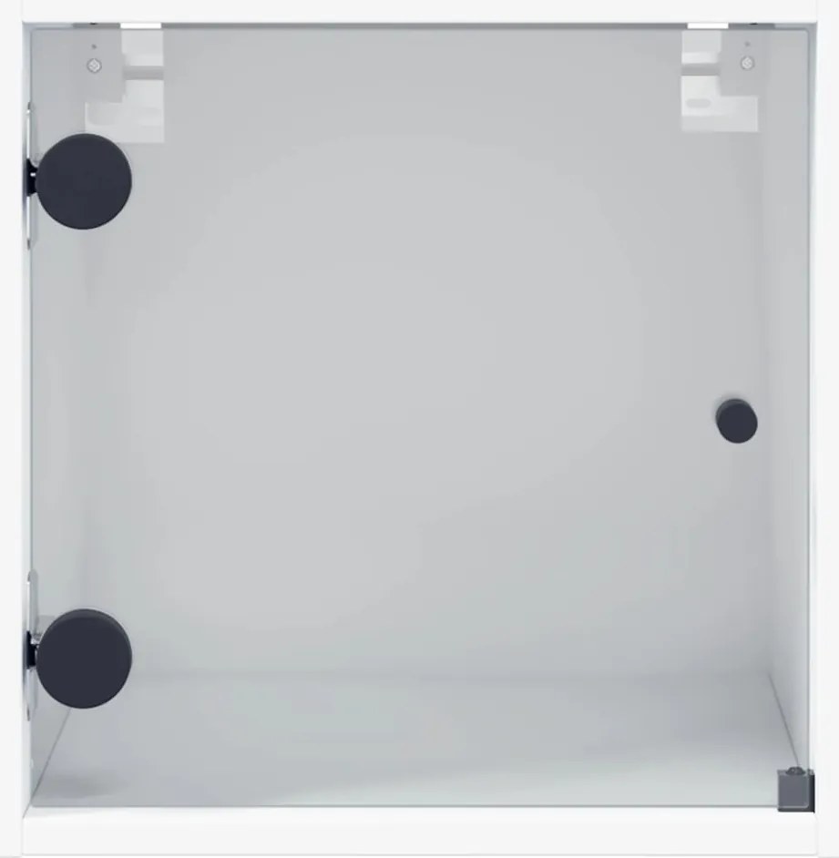 Mesa de cabeceira c/ porta de vidro 35x37x35 cm branco