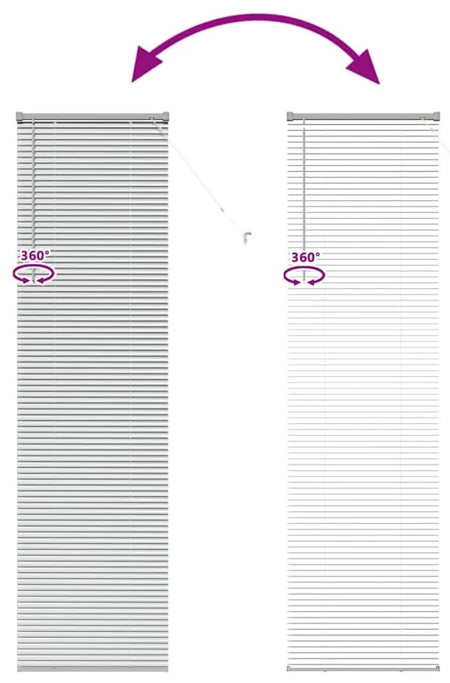 Persiana de Janela com cortinas Outros Manual Prata 60 x 220 cm Alumín