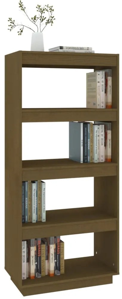 Estante/divisória 60x35x135 cm pinho maciço castanho-mel
