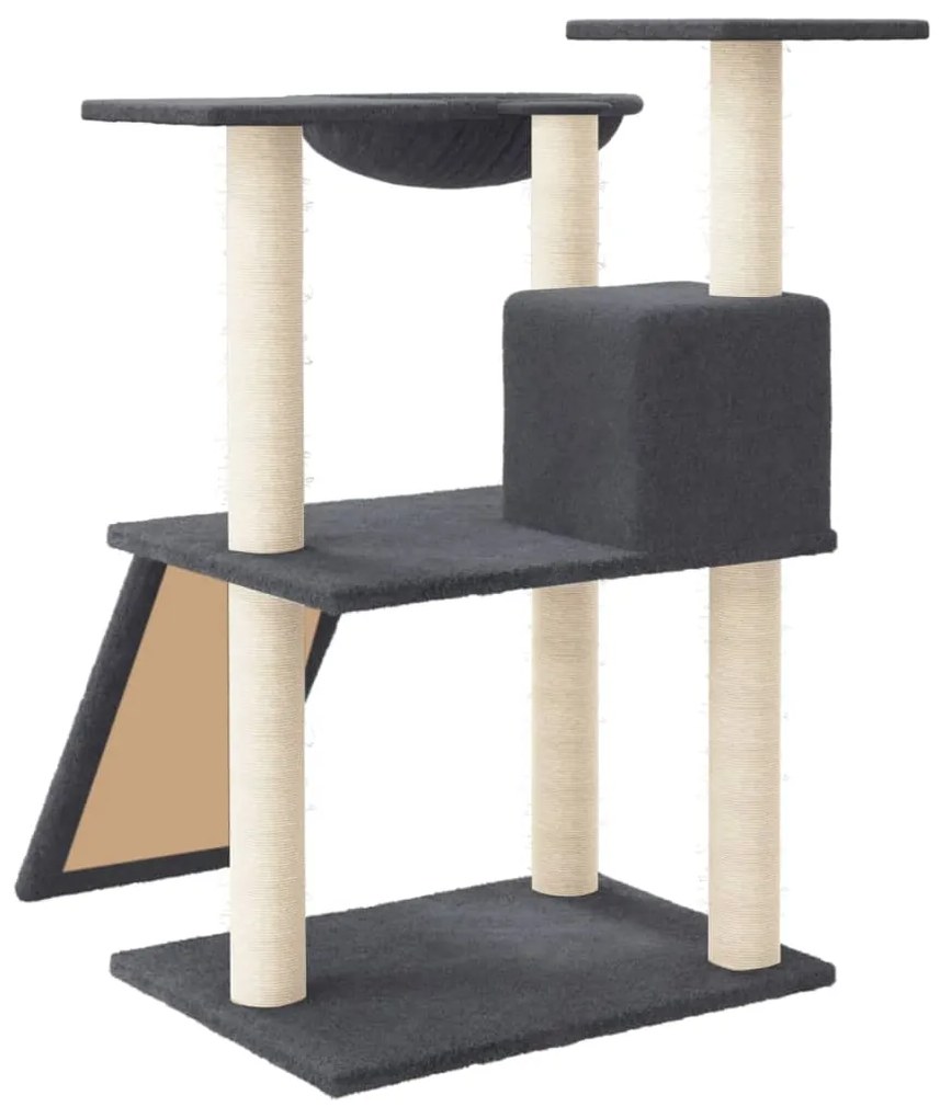 Árvore p/ gatos c/ postes arranhadores sisal 83 cm cinza-escuro