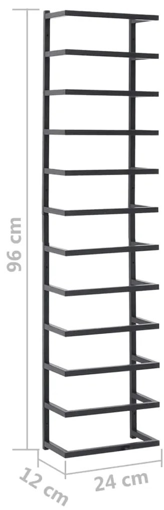 Toalheiro 24x12x96 cm aço preto
