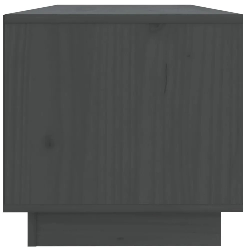 Móvel de TV 90x35x35 cm madeira de pinho maciça cinza