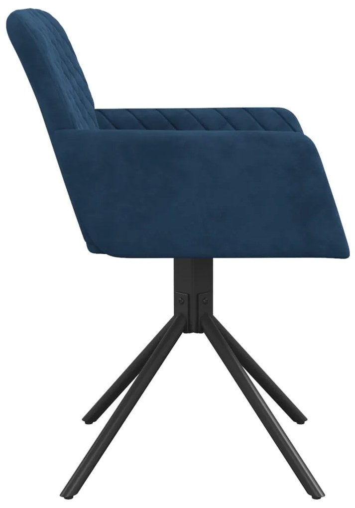 Cadeiras de jantar giratórias 2 pcs veludo azul